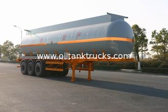 Chemical Liquid Tank Truck Semi Trailer With 3 Bpw Axle , Steel Aluminum