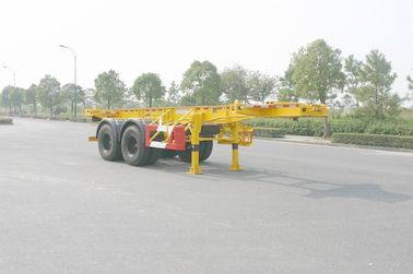 Steel 20ft Skeletal Or Flatbed Tank Container Trailer Chassis / Semi Trailer