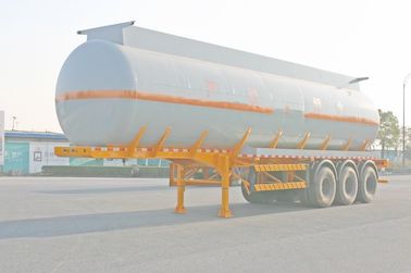 Chemical Liquid Tank Truck Semi Trailer With 3 Bpw Axle , Steel Aluminum