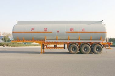 Chemical Liquid Tank Truck Semi Trailer With 3 Bpw Axle , Steel Aluminum