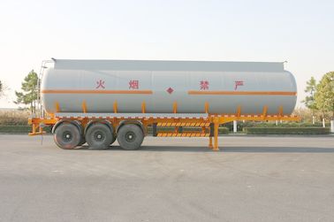 Chemical Liquid Tank Truck Semi Trailer With 3 Bpw Axle , Steel Aluminum